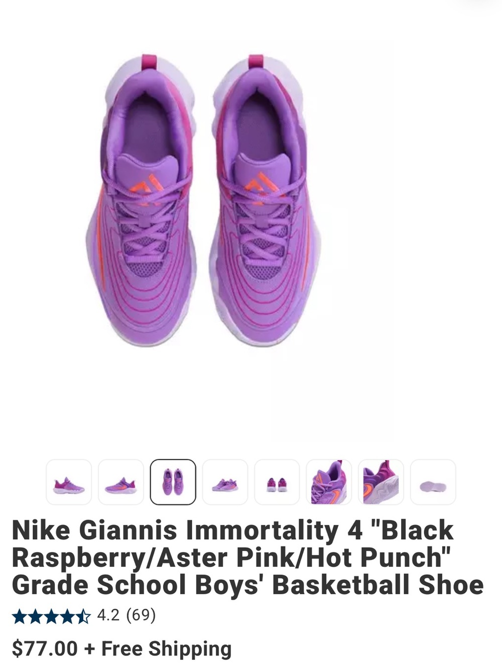 Nike Girls' Athletic Shoes in Aster Pink with Hot Punch Accents
